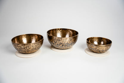 Vollmond-Klangschalen-Set – Herzklang · Gefühlsklang · Lebensklang