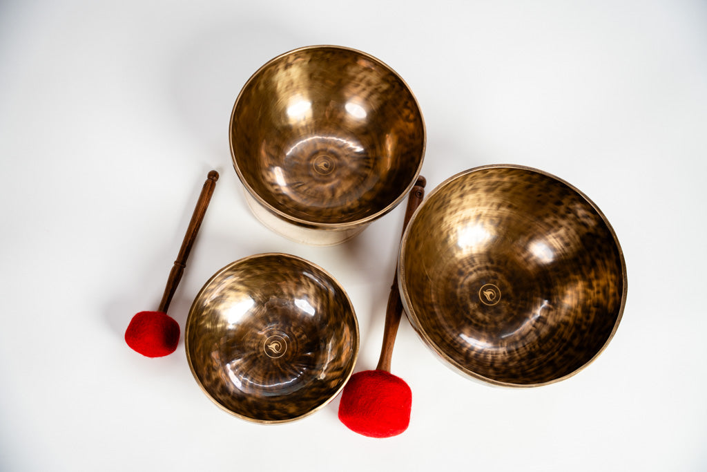 Vollmond-Klangschalen-Set – Herzklang · Gefühlsklang · Lebensklang