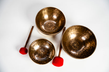 Vollmond-Klangschalen-Set – Herzklang · Gefühlsklang · Lebensklang