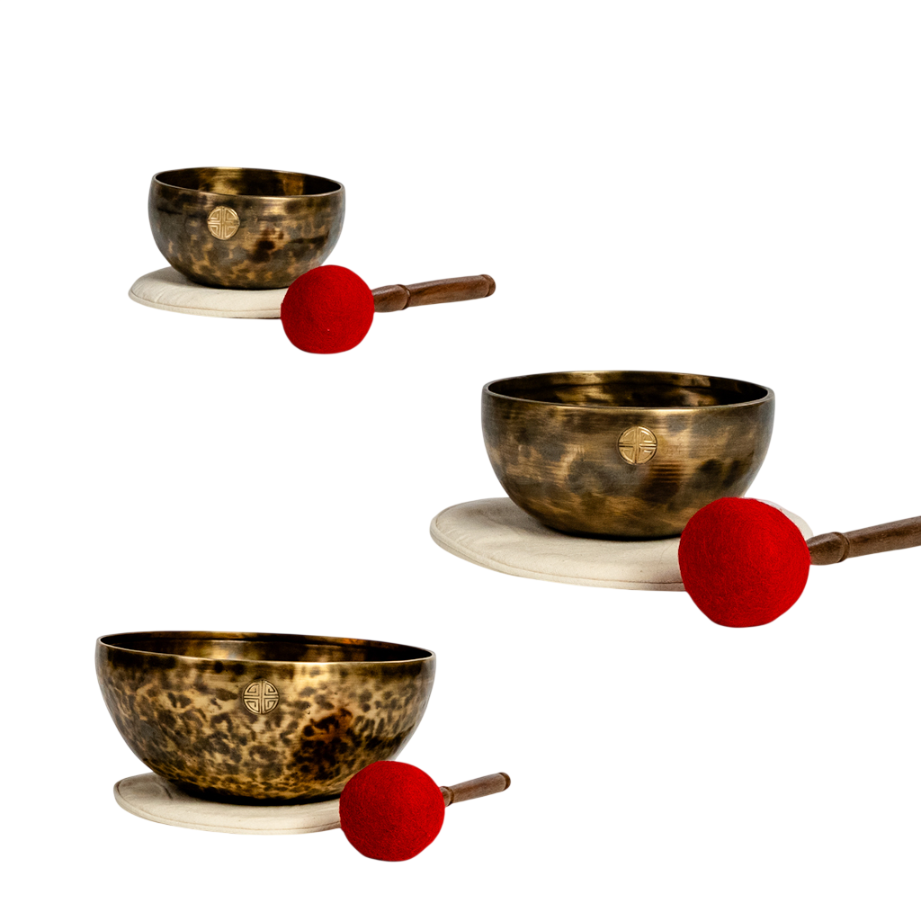 Vollmond-Klangschalen-Set – Herzklang · Gefühlsklang · Lebensklang