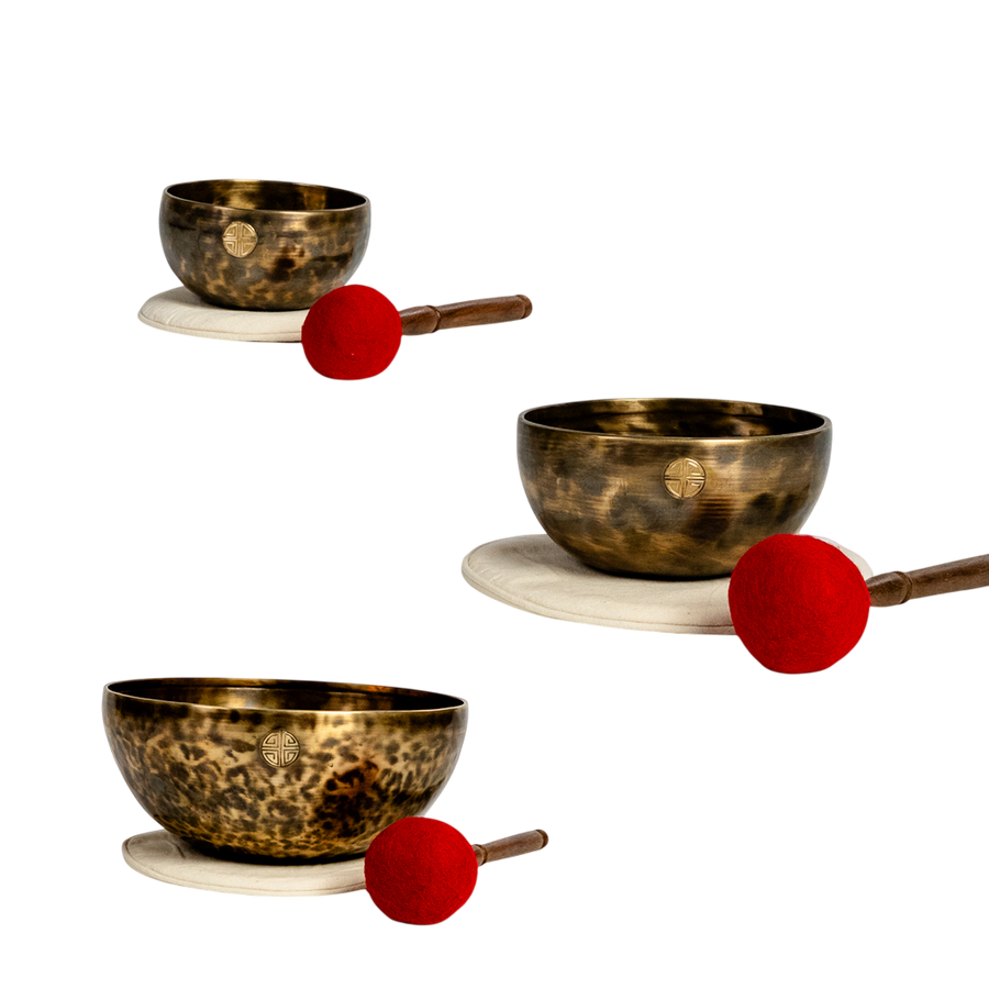 Vollmond-Klangschalen-Set – Herzklang · Gefühlsklang · Lebensklang